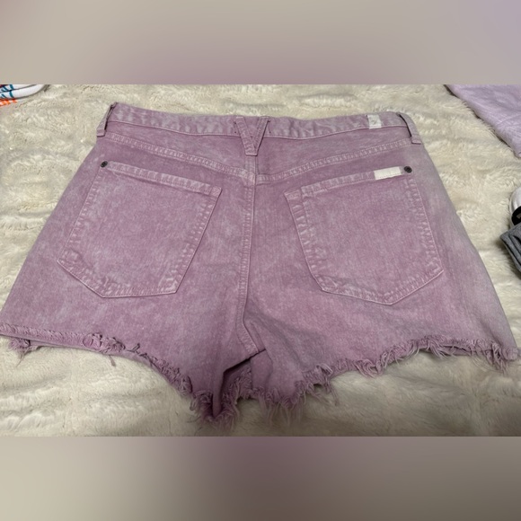 7 For All Mankind NWOT Monroe Cutoffs Shorts in Tie-Dye Pink - Picture 5 of 5